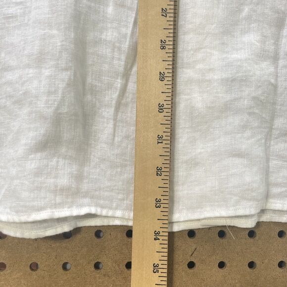 Peter Millar Crown Cool 100% Pure Linen LS Button Up Shirt White XL Men MINT - Picture 7 of 8